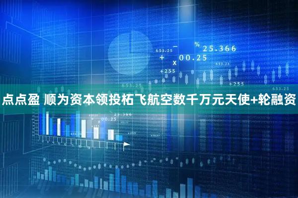 点点盈 顺为资本领投柘飞航空数千万元天使+轮融资